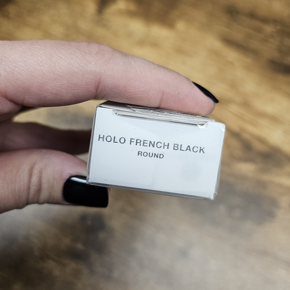 Static Nails Reusable Pop-On Manicures Holo French Black - Round - Picture 2 of 5